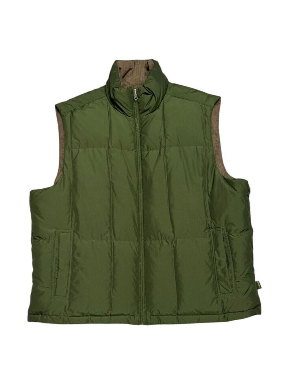 EDDIE BAUER REVERSIBLE GOOSE DOWN FILL Winter Puffer Parka Vest Mens 2XL